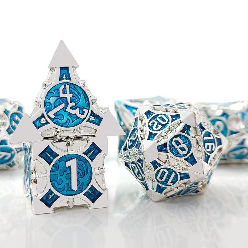 Dice Set Polyhedral - 코스프레 D4-D20 DND 황동 골드 다면체