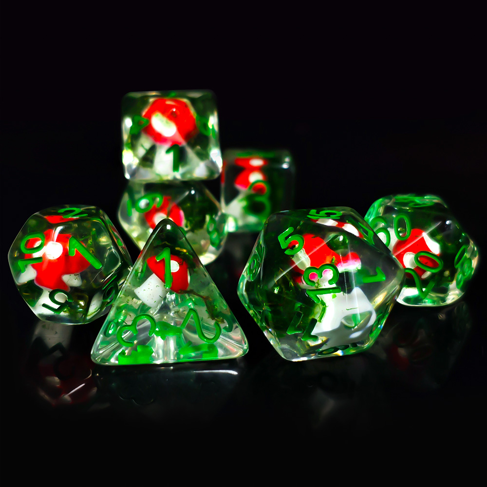 Dice Set Polyhedral - 7개/세트 DND 주사위 투명 레진 귀여운