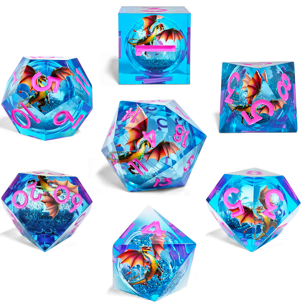 Dice Set Polyhedral - 드래곤 리퀴드 코어 다이스 세트 -
