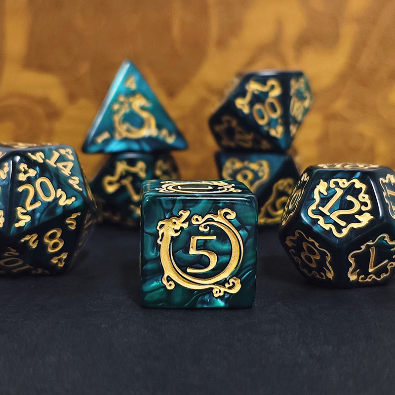 Dice Set Polyhedral - 7pcs DND 주사위 7 개/대 드래곤