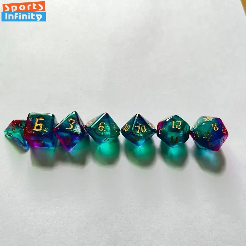 더블 컬러 다각형 주사위 골드 폰트 번호 주사위 키트, - Board Game Font 리뷰 및 가격
