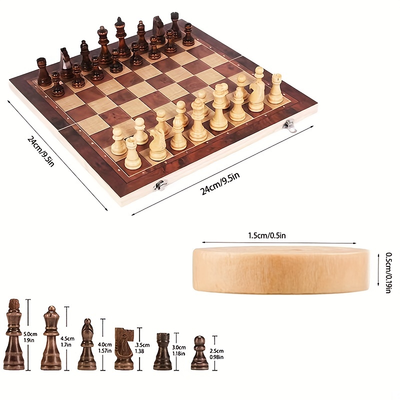 3 in 1 체스 보드, 접이식 목재 휴대용 체스 게임 - Board Game Quacks 리뷰 및 가격