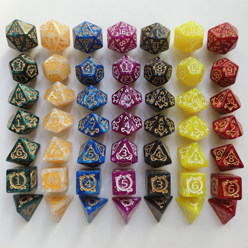 7Pcs 드래곤 패턴 다면체 DND 주사위 세트 D&D - Dice Set Polyhedral 리뷰 및 가격