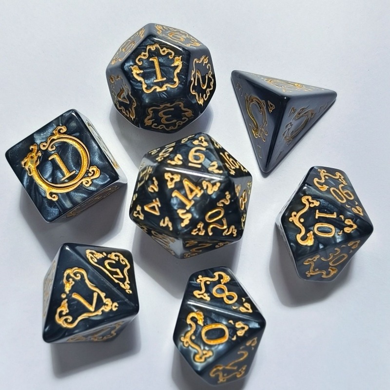 7Pcs 드래곤 패턴 다면체 DND 주사위 세트 D&D - Dice Set Polyhedral 리뷰 및 가격