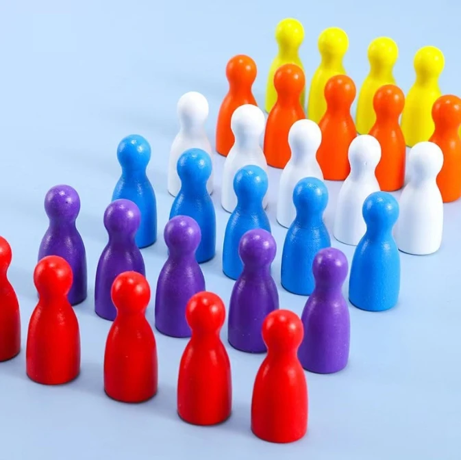 100 Pcs 다채로운 나무 체스 마커 24x12mm  - Board Game The Sims 리뷰 및 가격