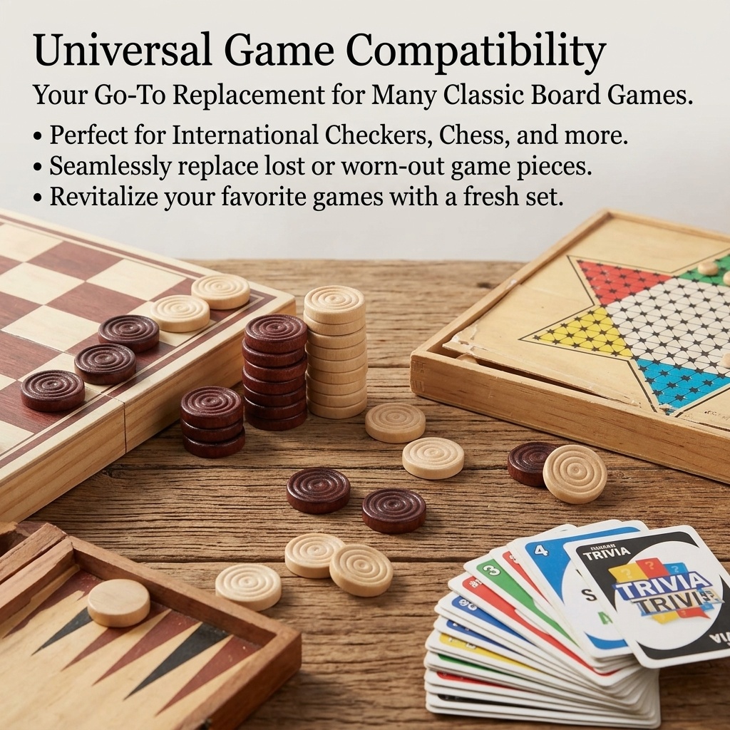 24개/세트 나무 원형 체커 조각, 백개먼 체스 게임  - Board Game Vantage 리뷰 및 가격