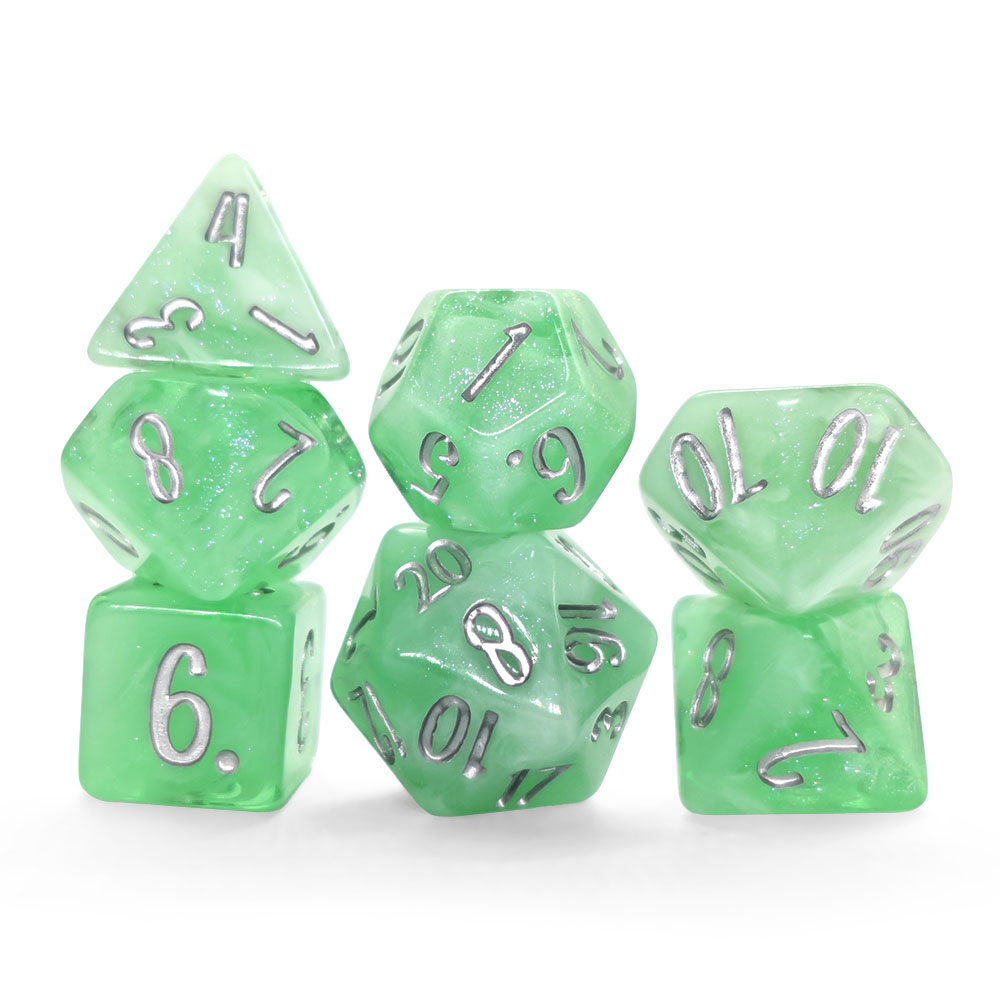7개 민트 그린 스월 글리터 다면체 DND 주사위 세트 - Dice Set Polyhedral 리뷰 및 가격
