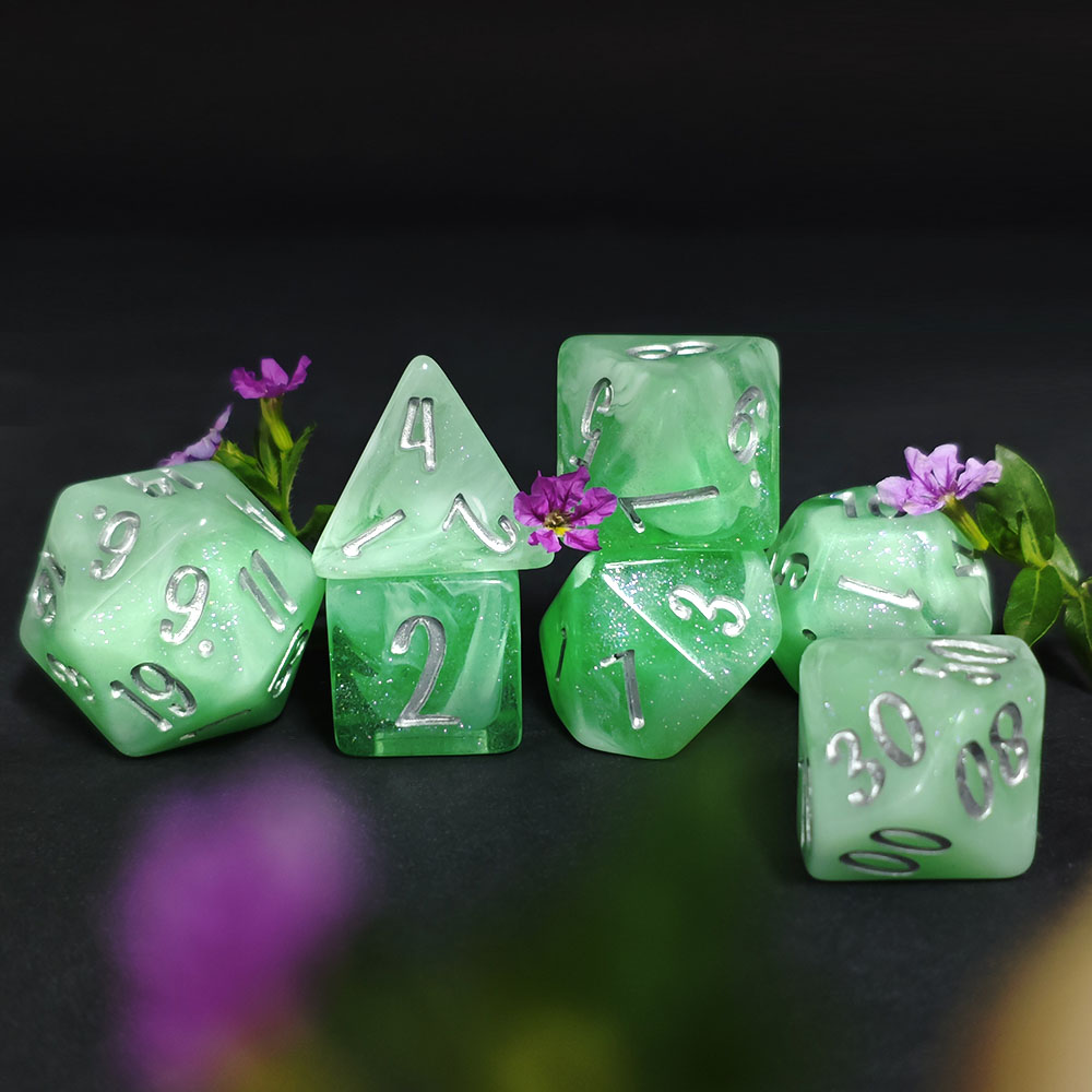 7개 민트 그린 스월 글리터 다면체 DND 주사위 세트 - Dice Set Polyhedral 리뷰 및 가격