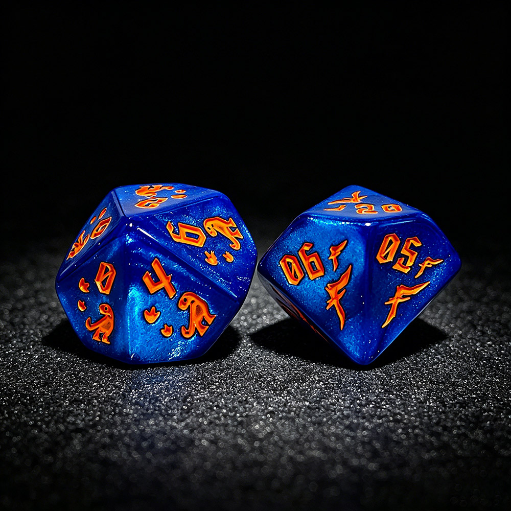 7개의 쥬라기 바다색 공룡 무늬가 새겨진 다면체 아크릴 - Dice Set Polyhedral 리뷰 및 가격