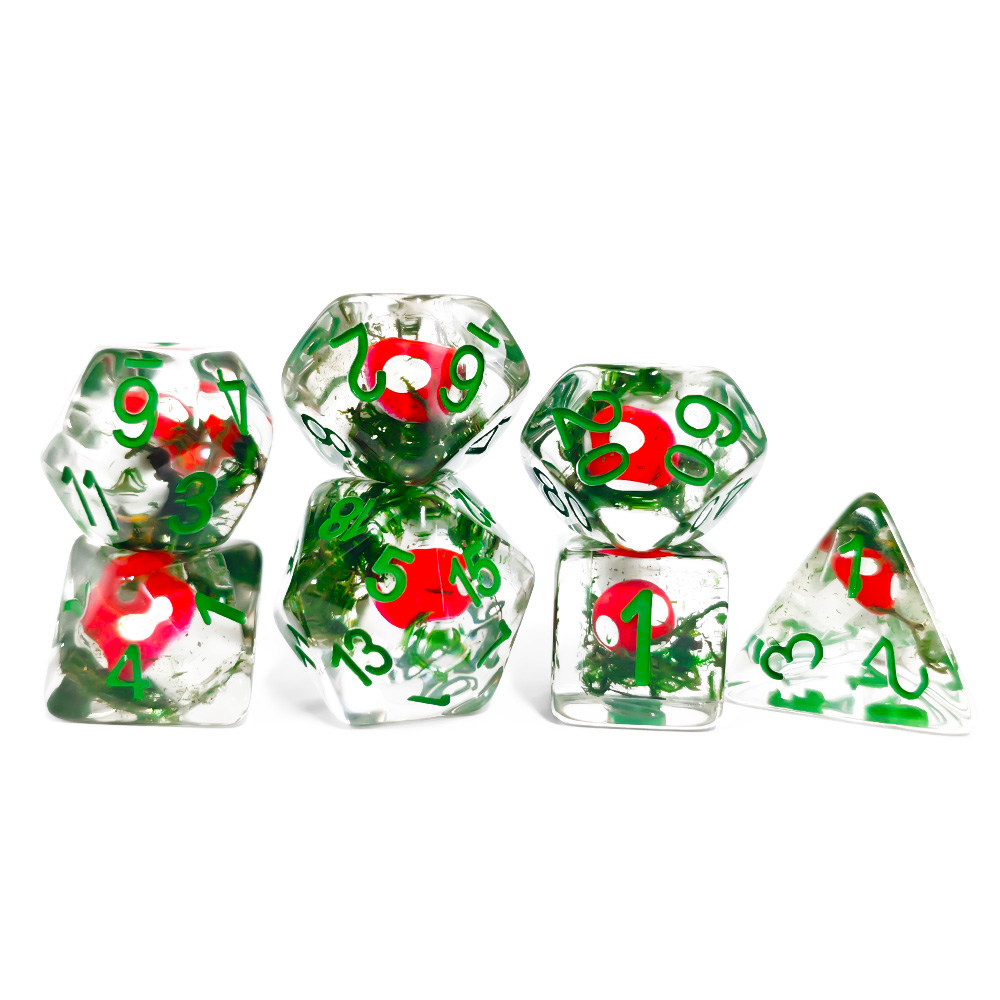 7개/세트 DND 주사위 투명 레진 귀여운 버섯 다면체 - Dice Set Polyhedral 리뷰 및 가격