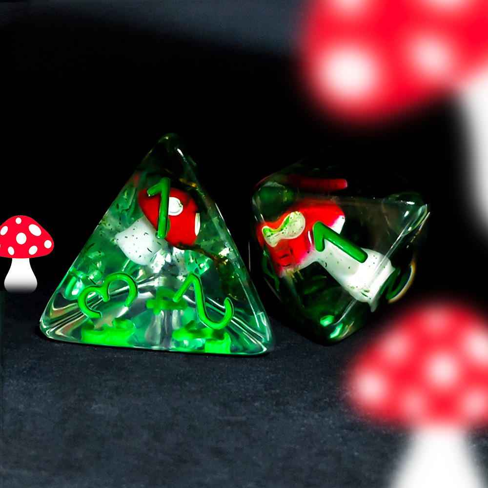 7개/세트 DND 주사위 투명 레진 귀여운 버섯 다면체 - Dice Set Polyhedral 리뷰 및 가격