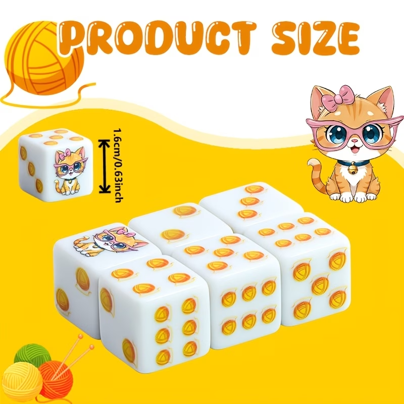 6Pcs 고양이 발 인쇄 다면체 주사위 세트 탁상용 R - Dice Set Polyhedral 리뷰 및 가격