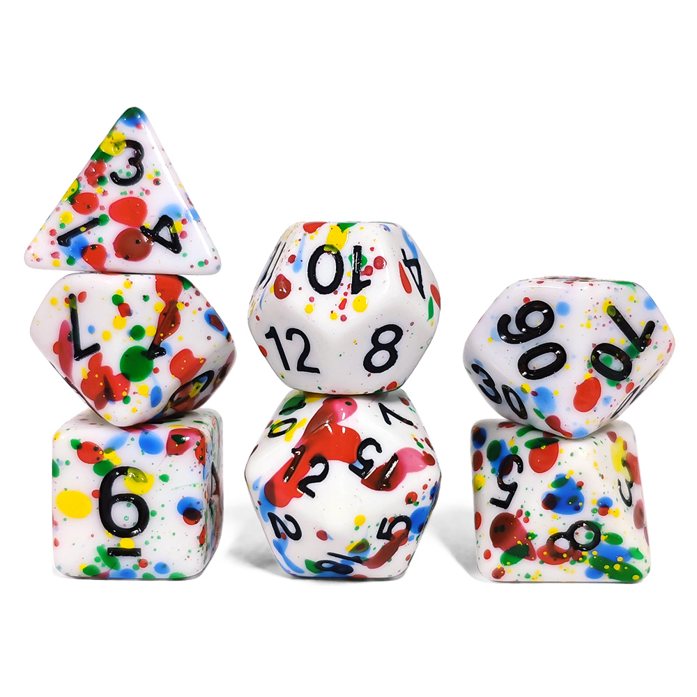 페인트 스플래터 다이스 세트 - 7개의 화이트 다이스와 - Dice Set Polyhedral 리뷰 및 가격