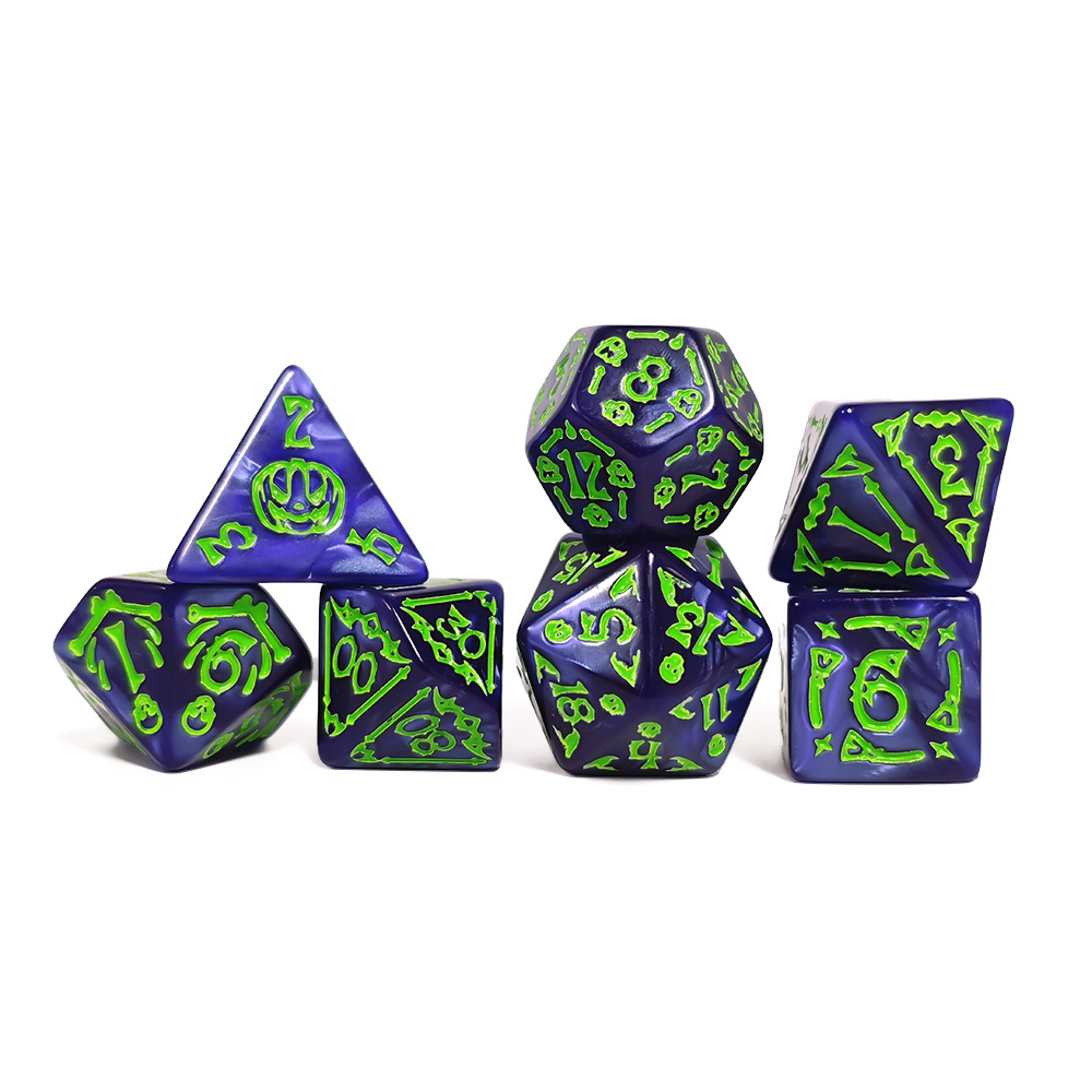 크툴루 다크 블루 & 네온 그린 다이스 세트, 7피스  - Dice Set Polyhedral 리뷰 및 가격