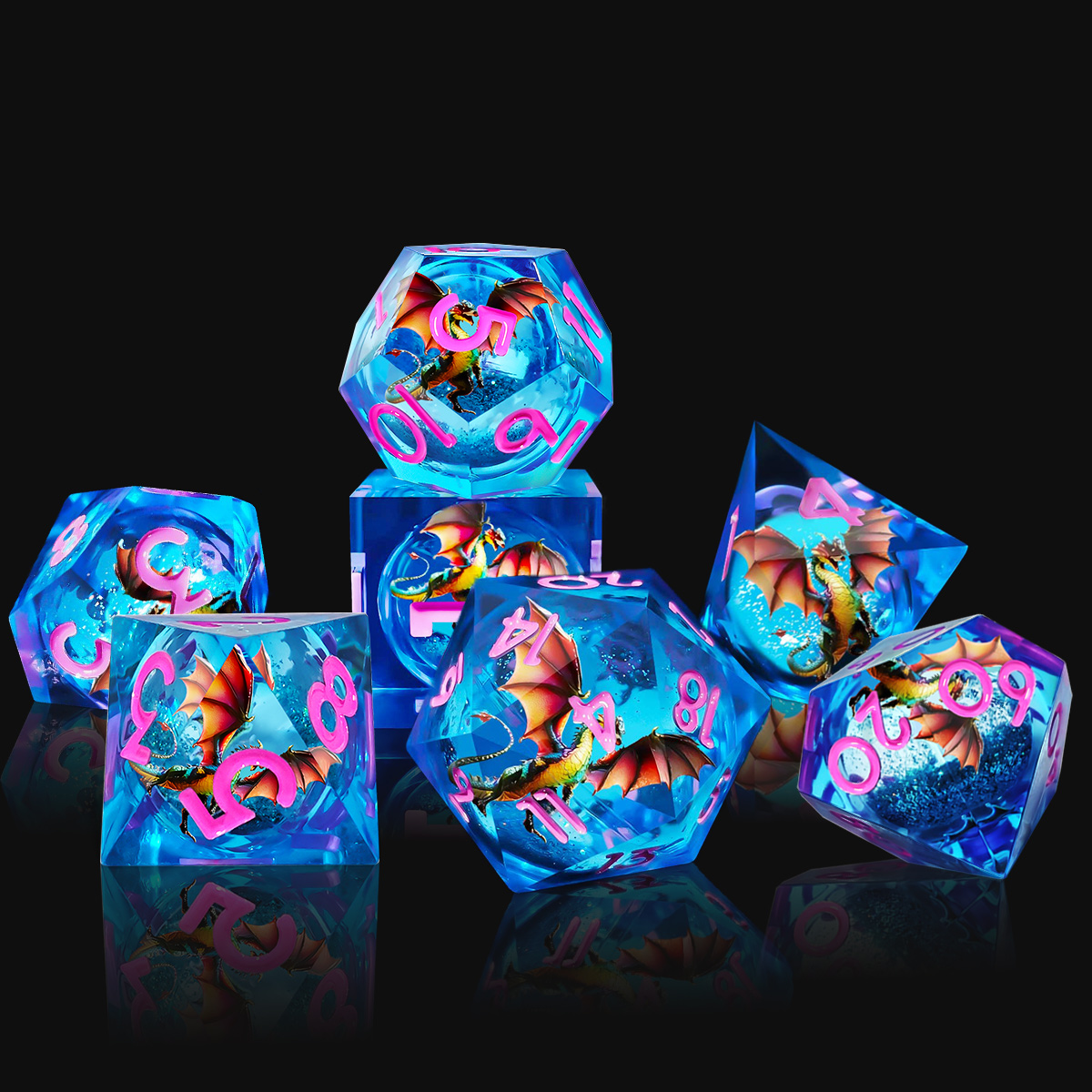 드래곤 리퀴드 코어 다이스 세트 - 7개 블루 레진 다 - Dice Set Polyhedral 리뷰 및 가격