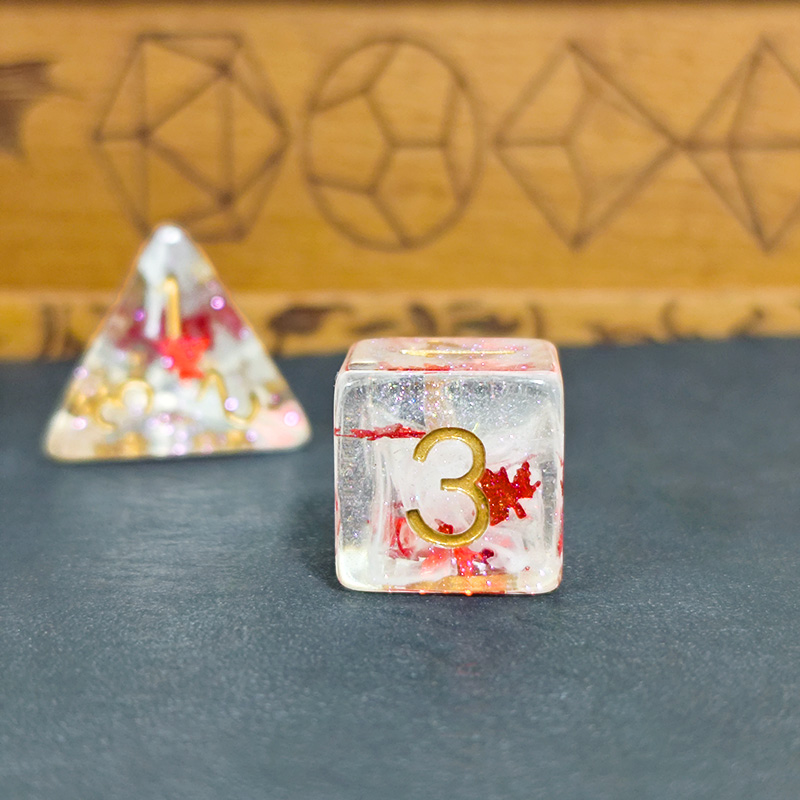 7PCS DND 주사위 투명 레진 가을 단풍잎 다면체  - Dice Set Polyhedral 리뷰 및 가격